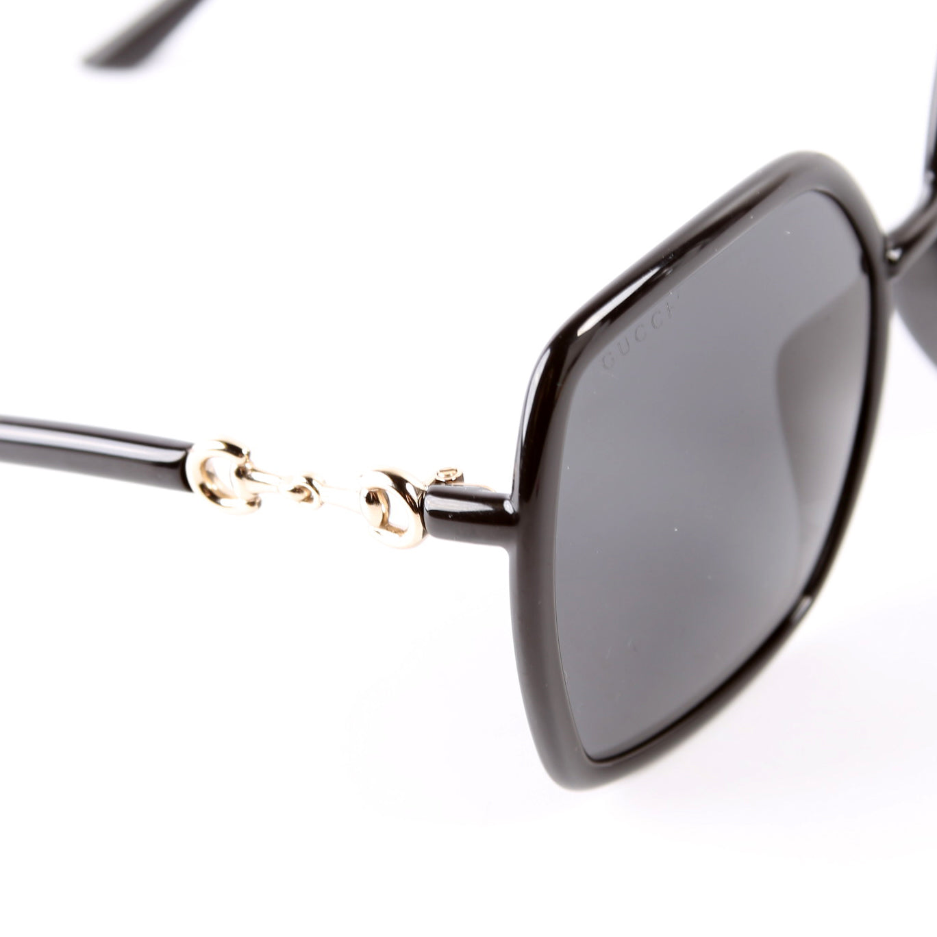 GG0890SA Oversized Square Horsebit Sunglasses Black