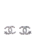 Crystal Star CC Stud Earrings Silver