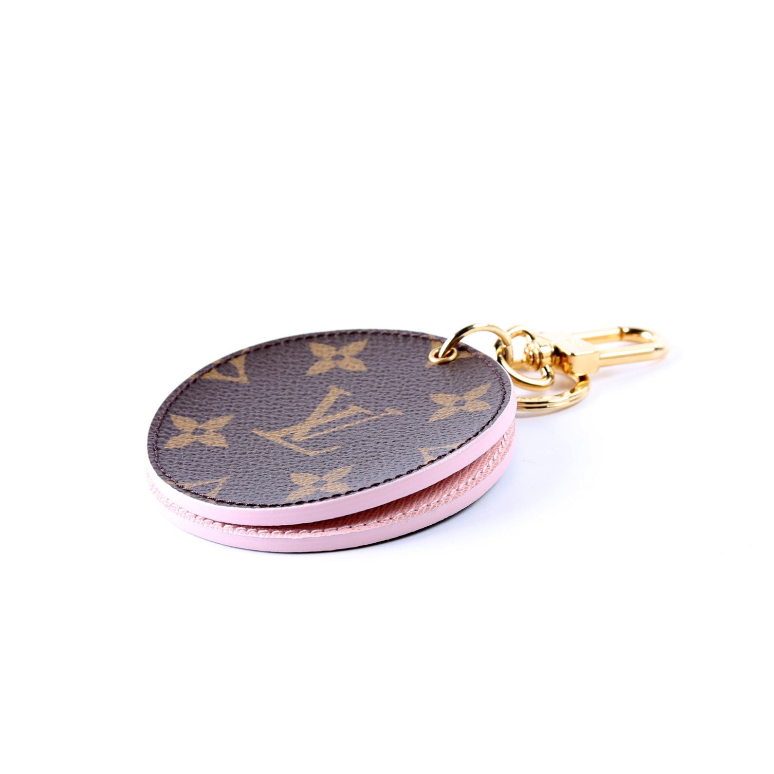 Monogram Mirror Bag Charm Pink