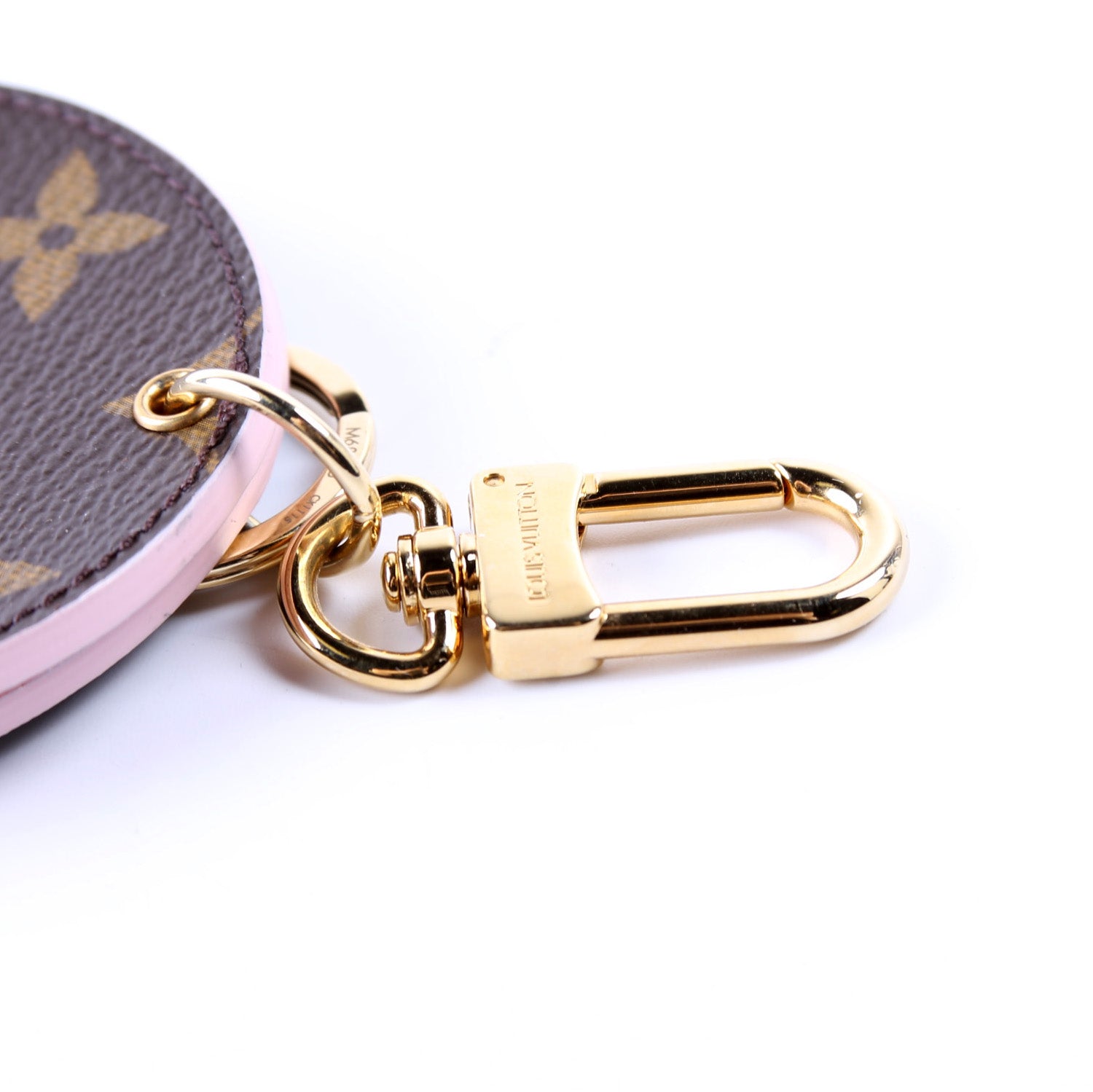 Monogram Mirror Bag Charm Pink