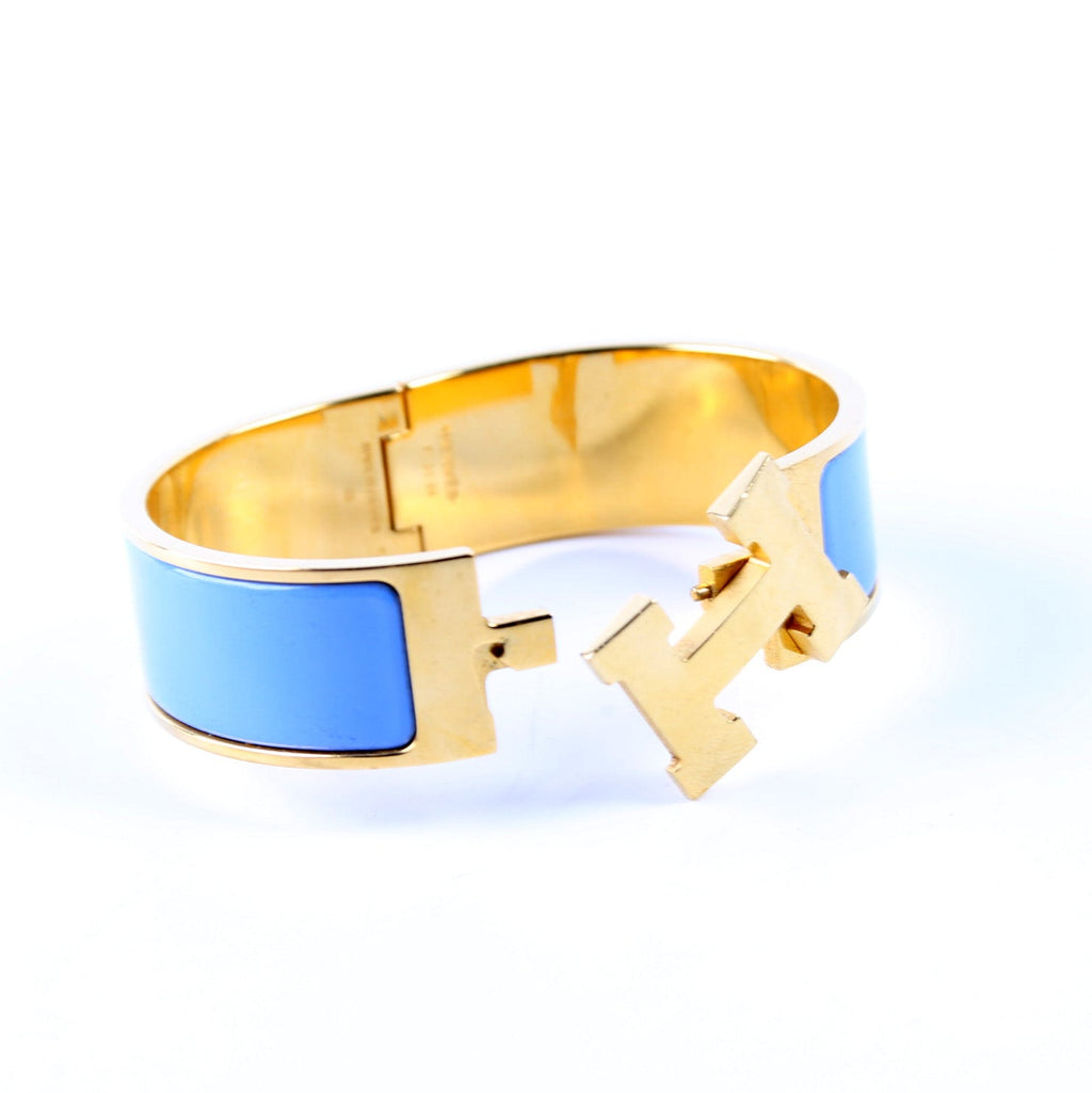 Clic Clac Wide Bracelet Gold/Blue