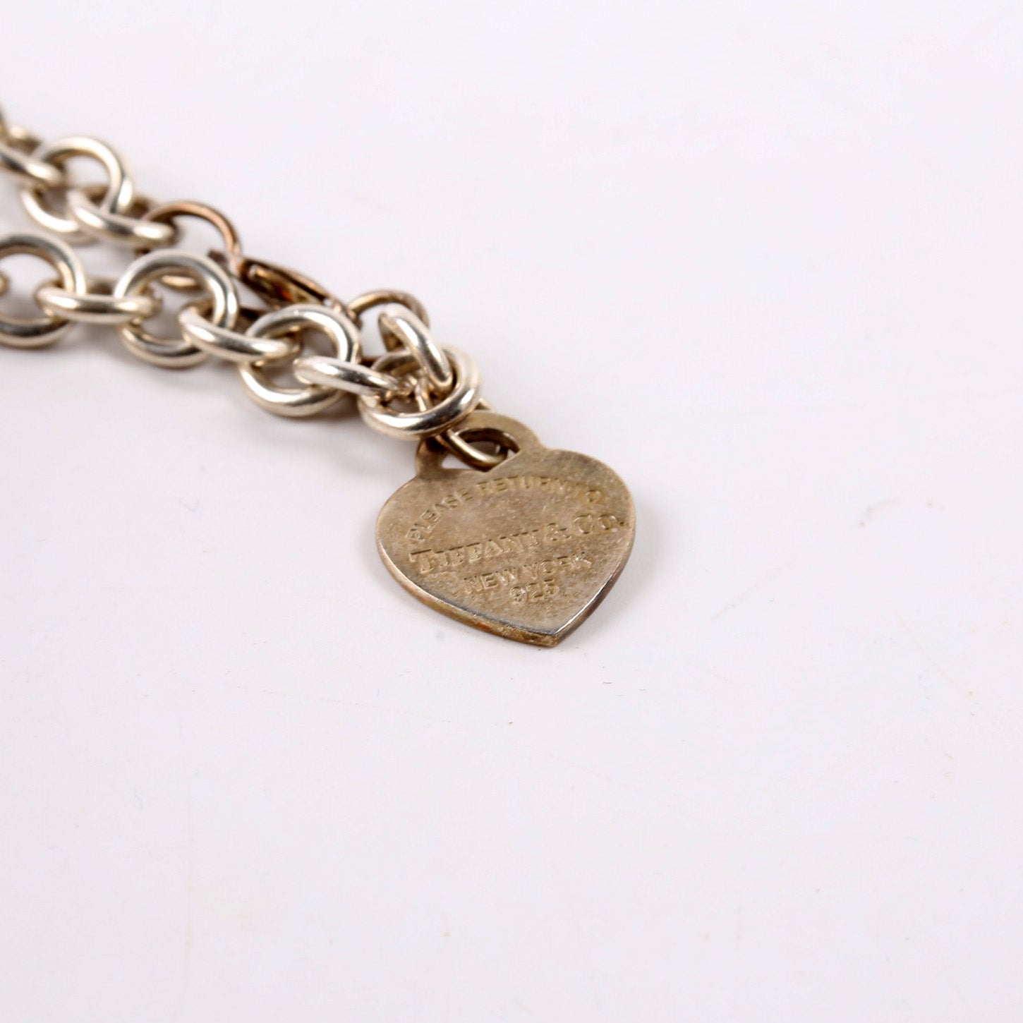 Heart Tag Charm Bracelet With Charms 925/Teal