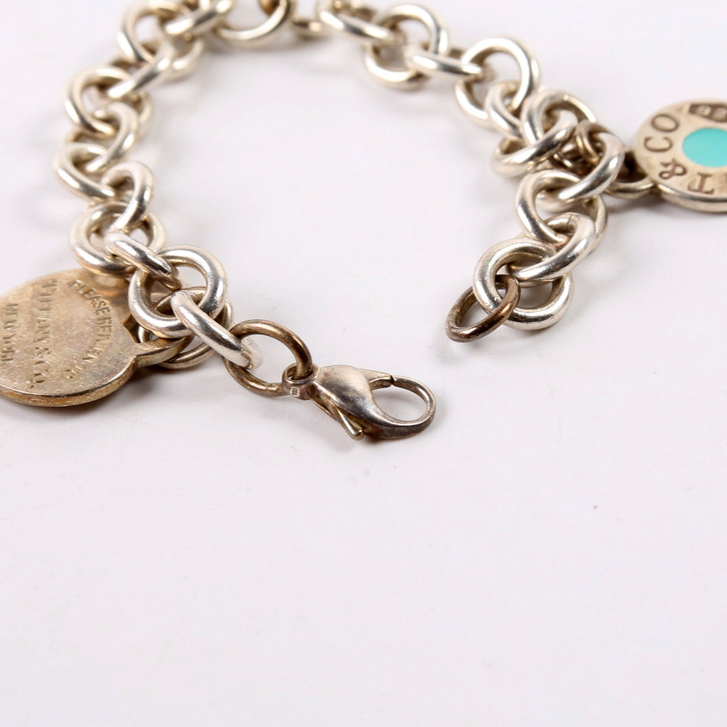 Heart Tag Charm Bracelet With Charms 925/Teal