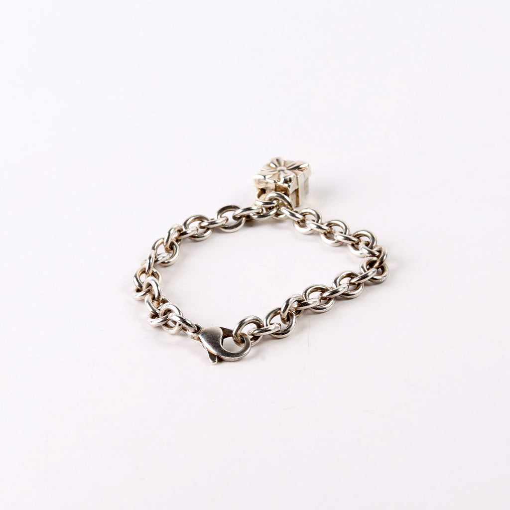 Link Chain With Present Lock Charm Bracelet 925