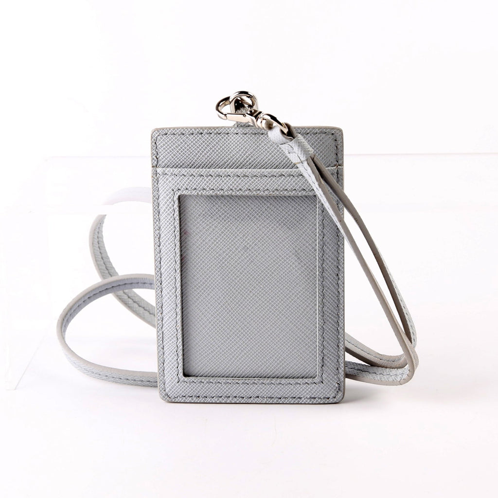 Saffiano Triangle Logo Lanyard Grey