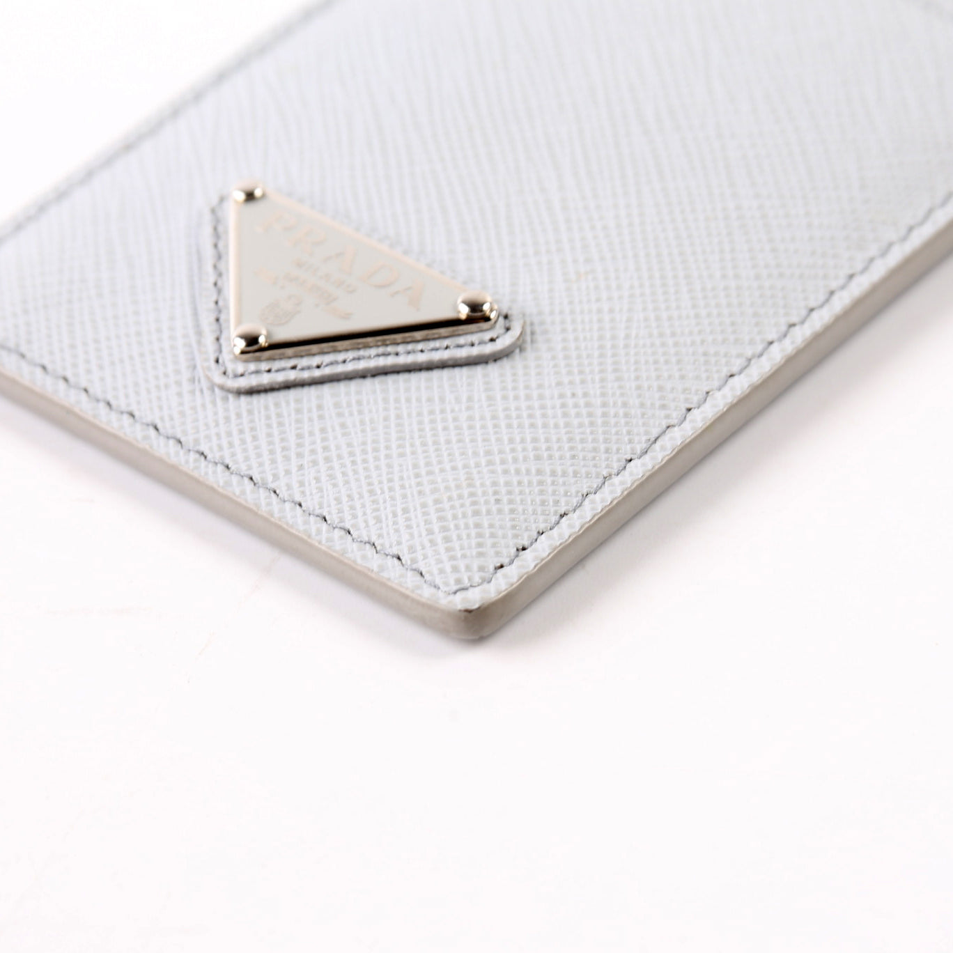 Saffiano Triangle Logo Lanyard Grey