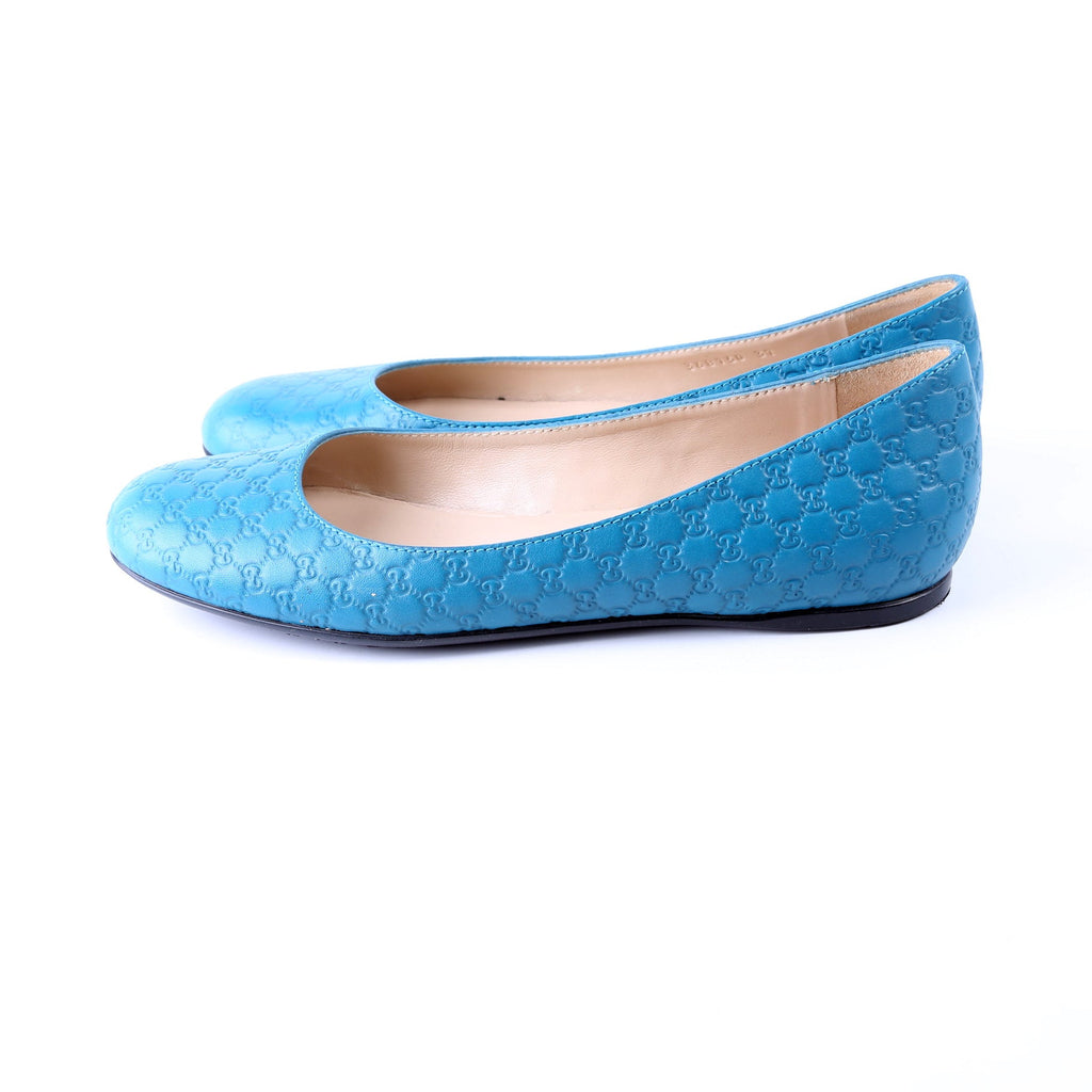 Gucci Guccissima Ballet Flats Size 37 Blue