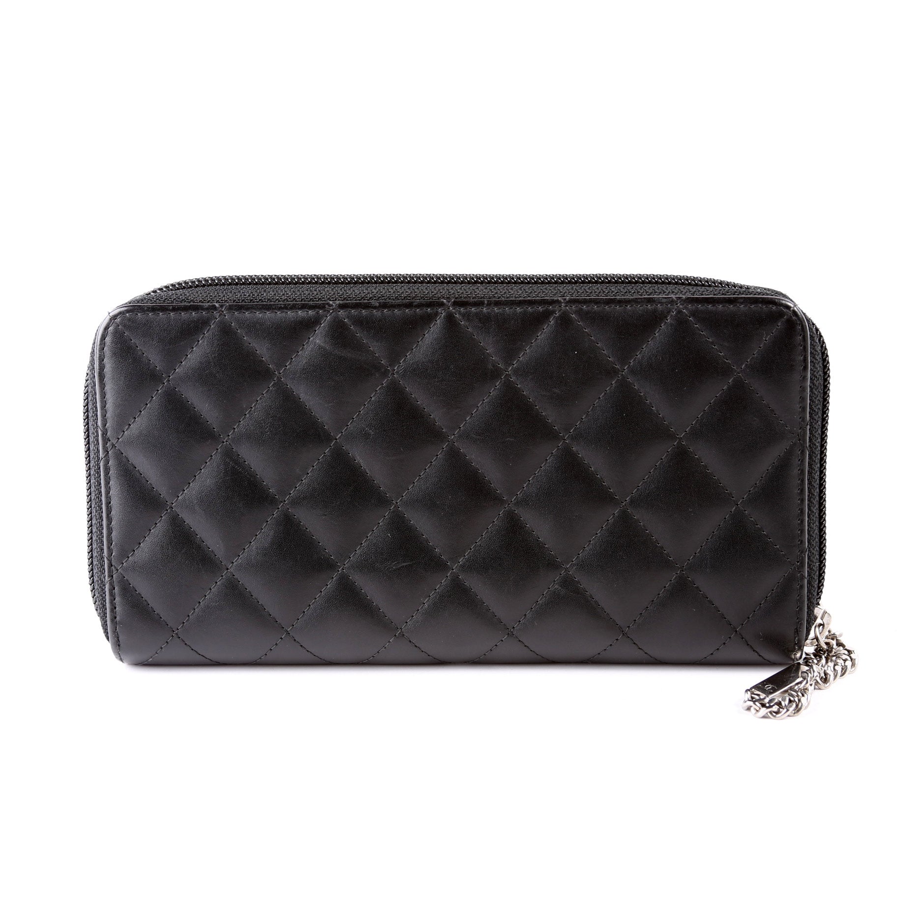 Cambon Ligne Zip Around Long Wallet Black/Pink
