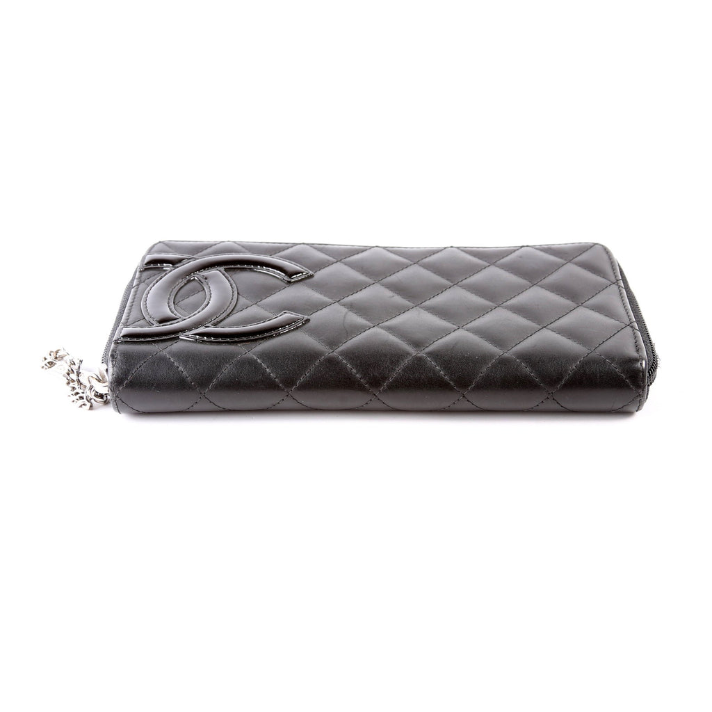 Cambon Ligne Zip Around Long Wallet Black/Pink