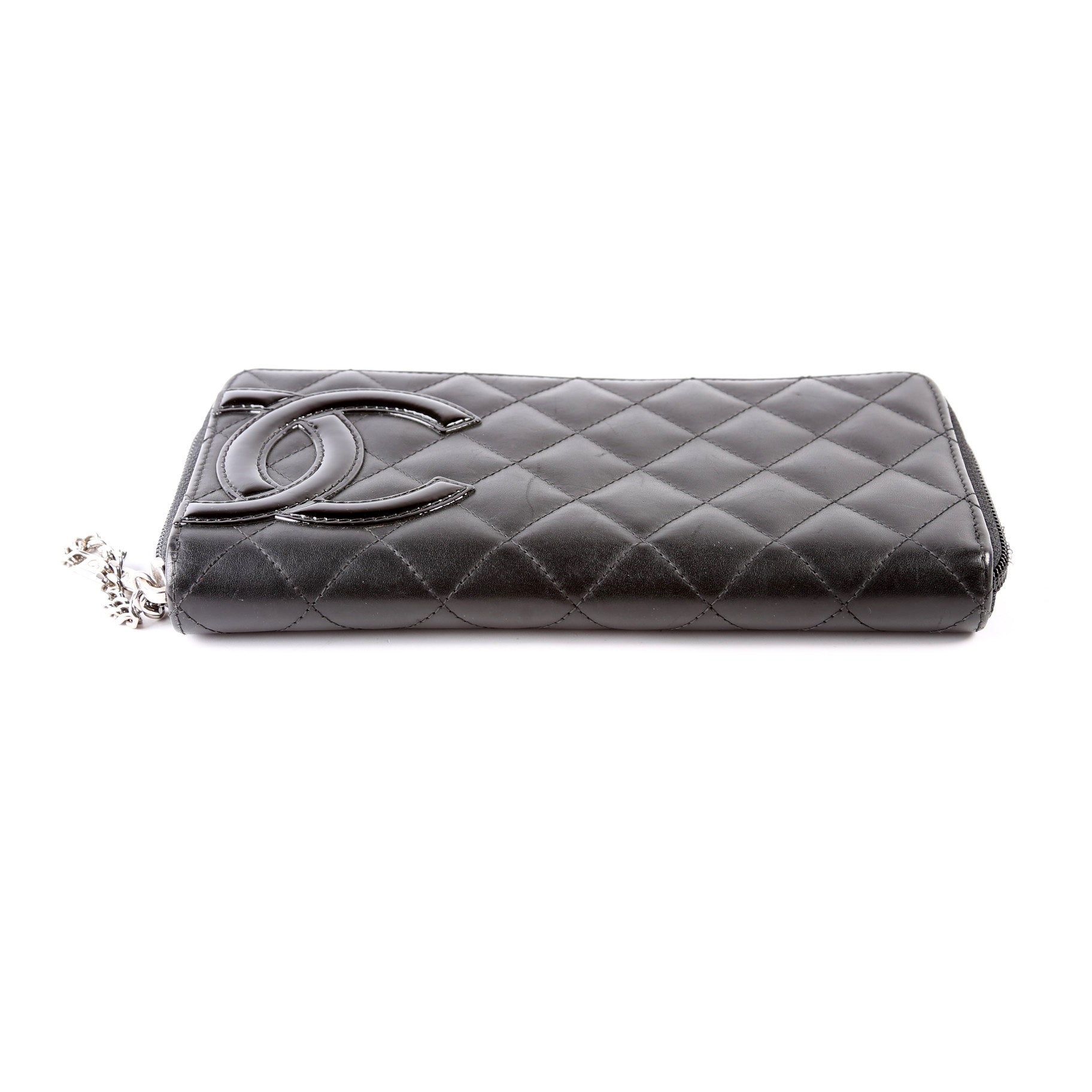 Cambon Ligne Zip Around Long Wallet Black/Pink