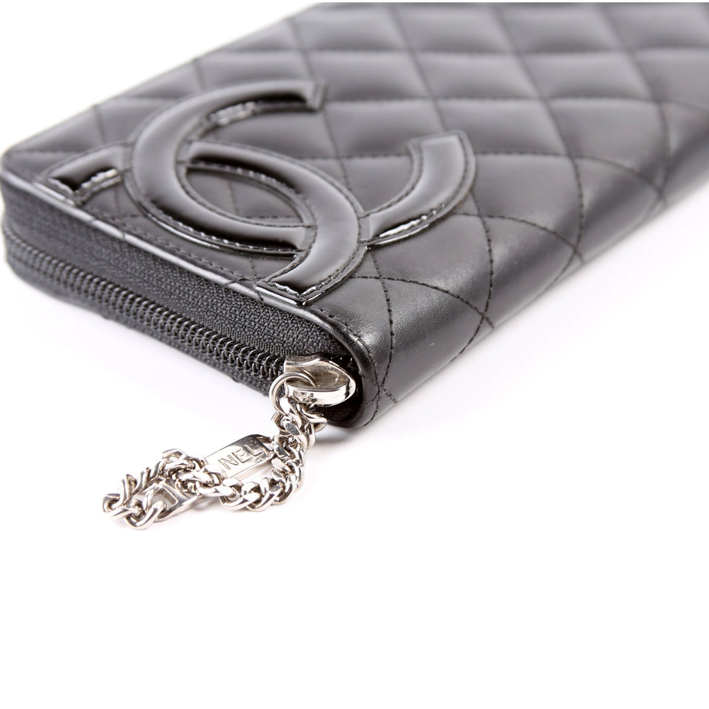 Cambon Ligne Zip Around Long Wallet Black/Pink