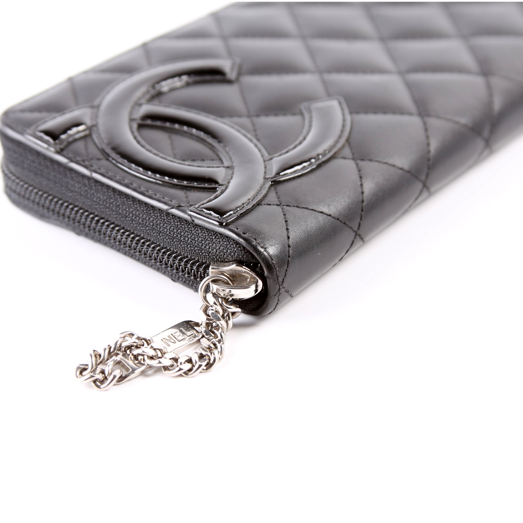 Cambon Ligne Zip Around Long Wallet Black/Pink