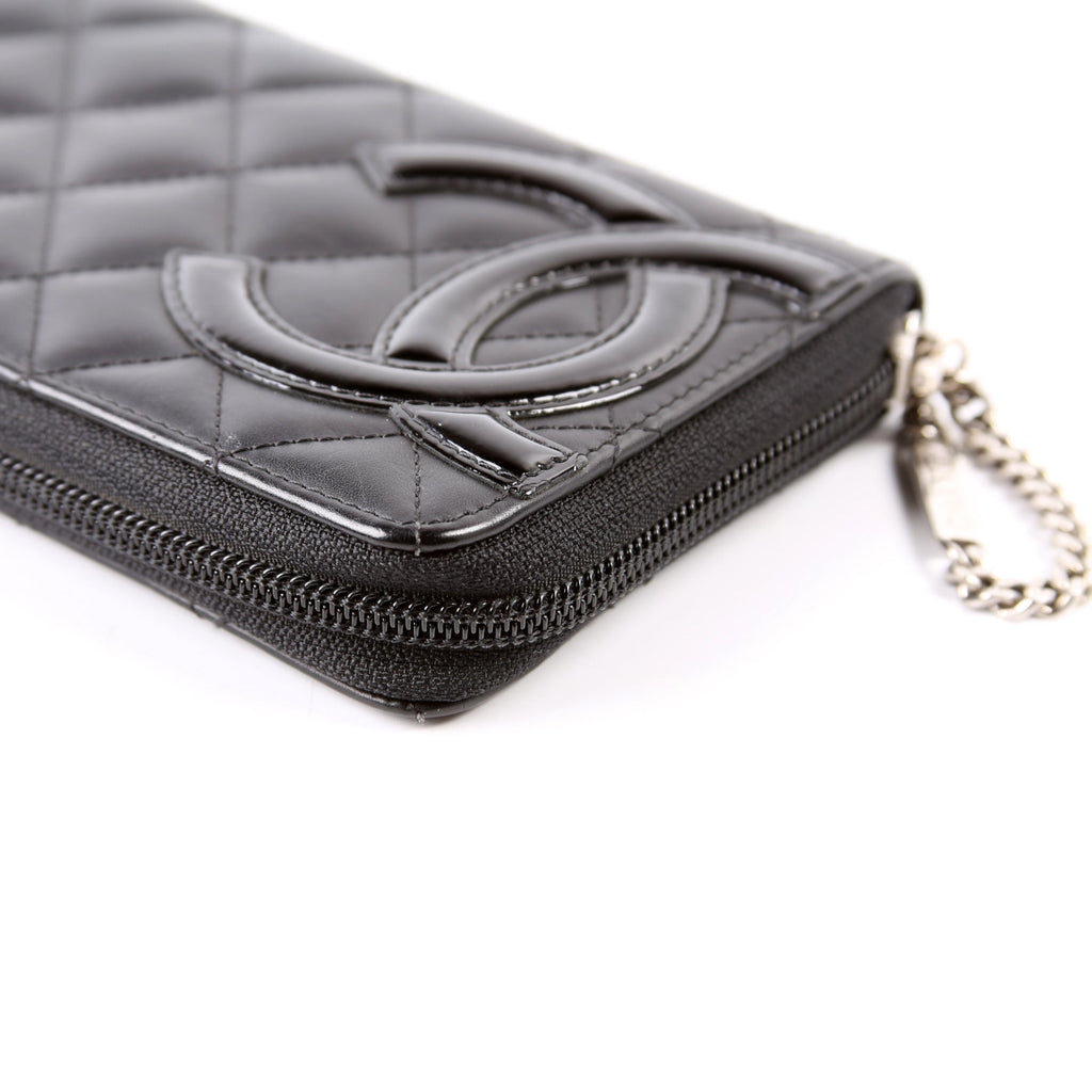 Cambon Ligne Zip Around Long Wallet Black/Pink