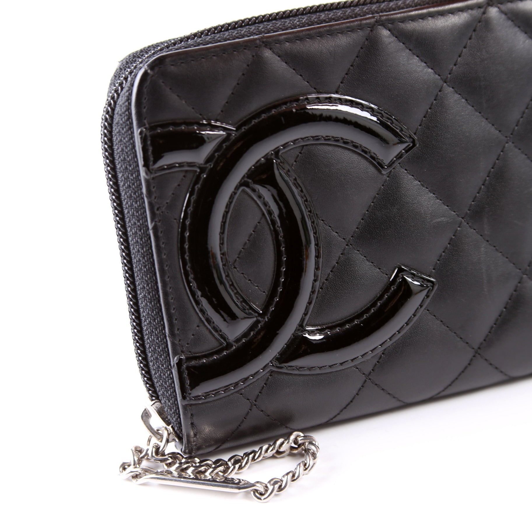 Cambon Ligne Zip Around Long Wallet Black/Pink
