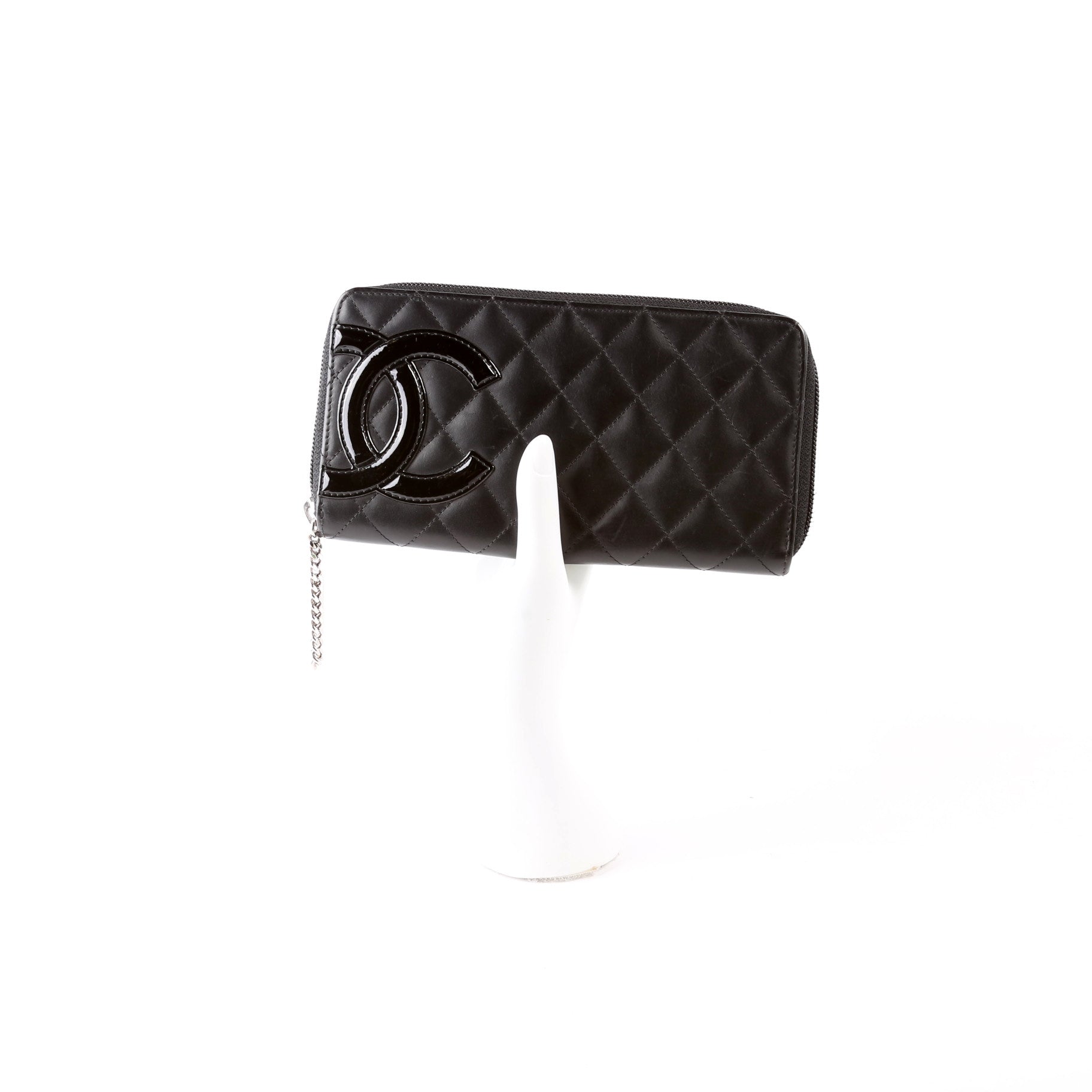 Cambon Ligne Zip Around Long Wallet Black/Pink