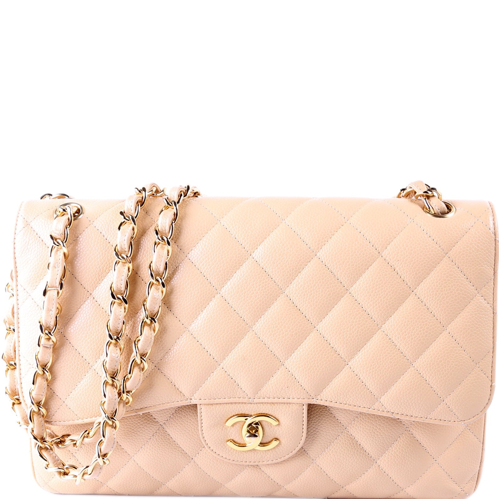 Classic Flap Jumbo Caviar 30M Tan