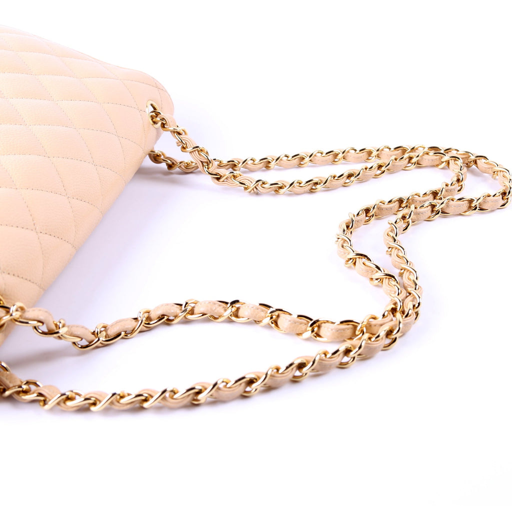 Classic Flap Jumbo Caviar 30M Tan