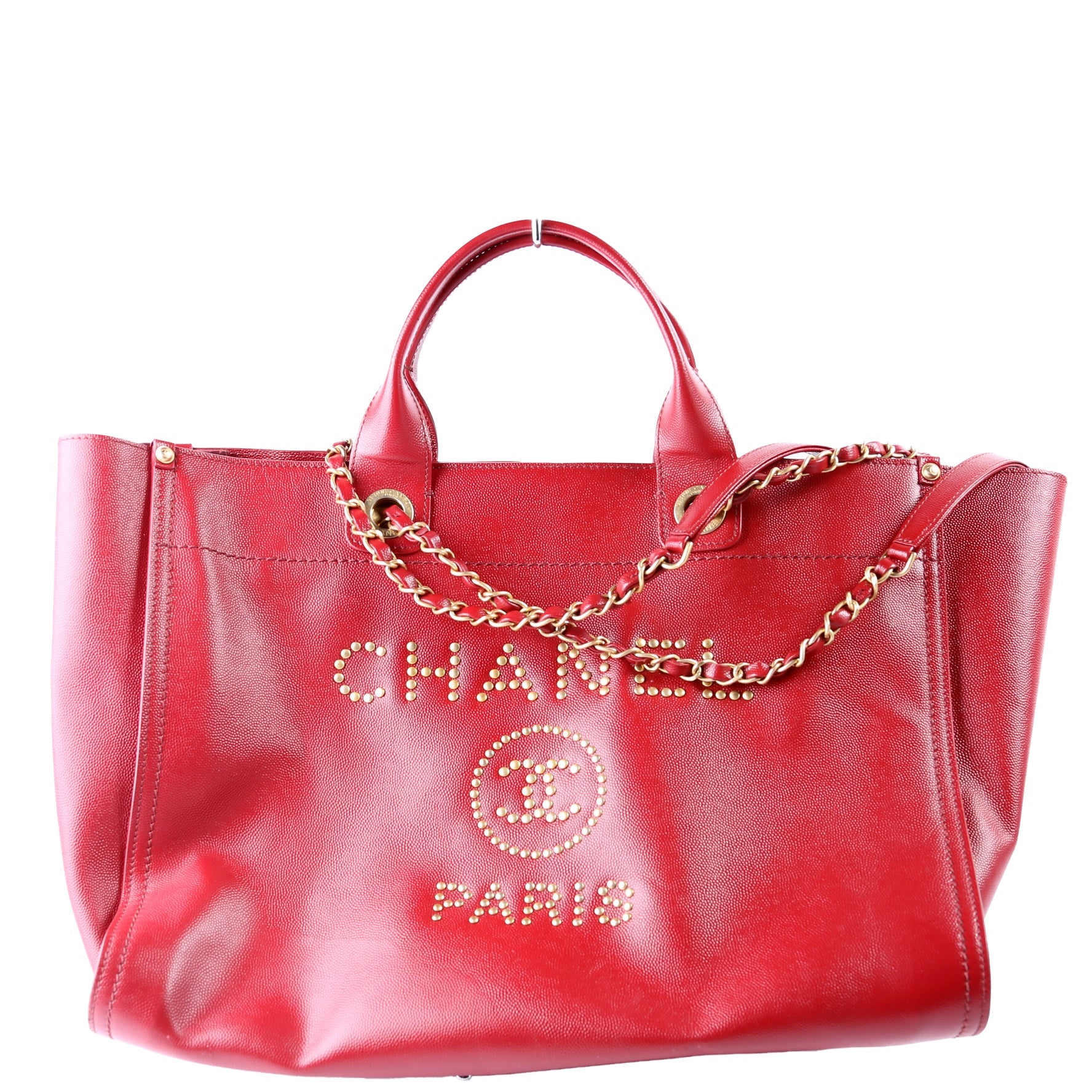 Deauville Studded Caviar Leather Med Tote 26M