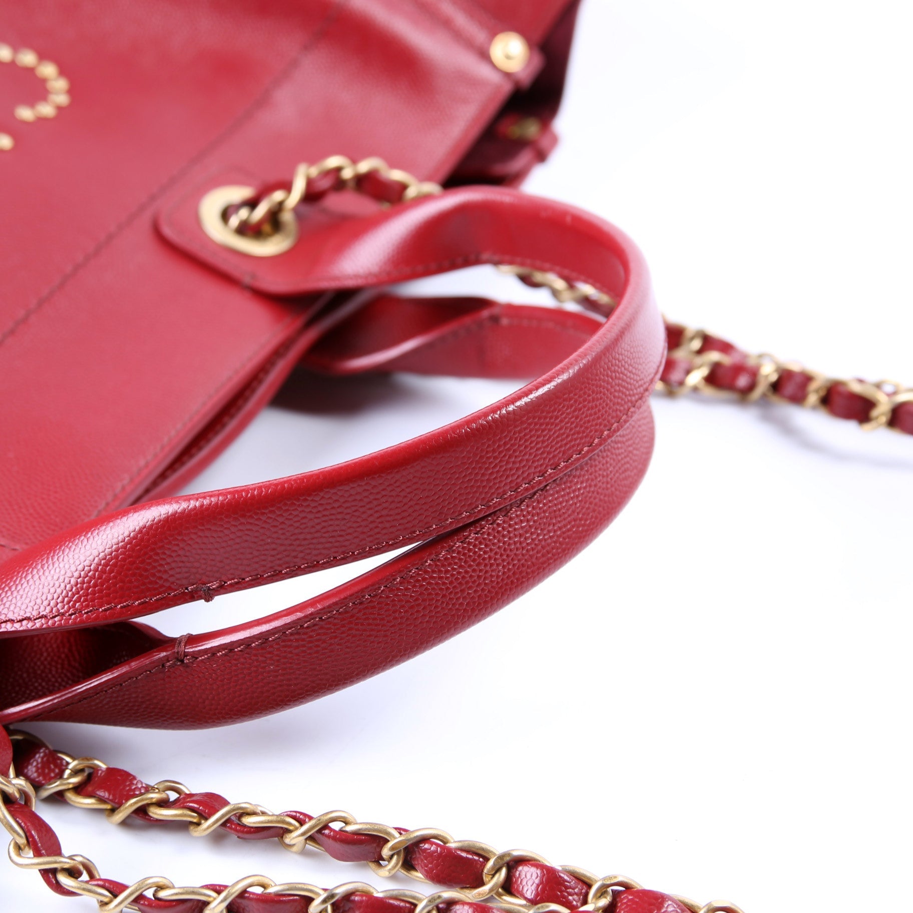 Deauville Studded Caviar Leather Med Tote 26M