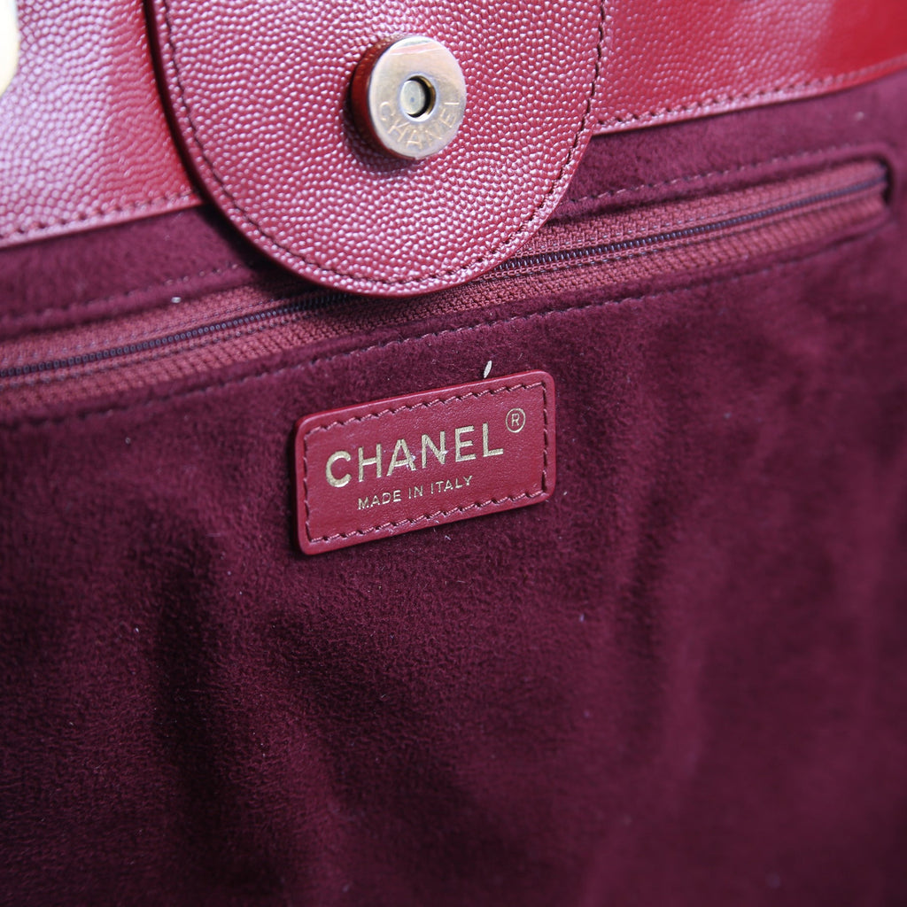 Deauville Studded Caviar Leather Med Tote 26M
