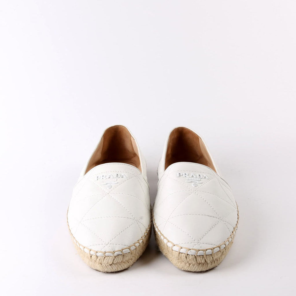 Triangle Quilted Leather Espadrilles Size 41