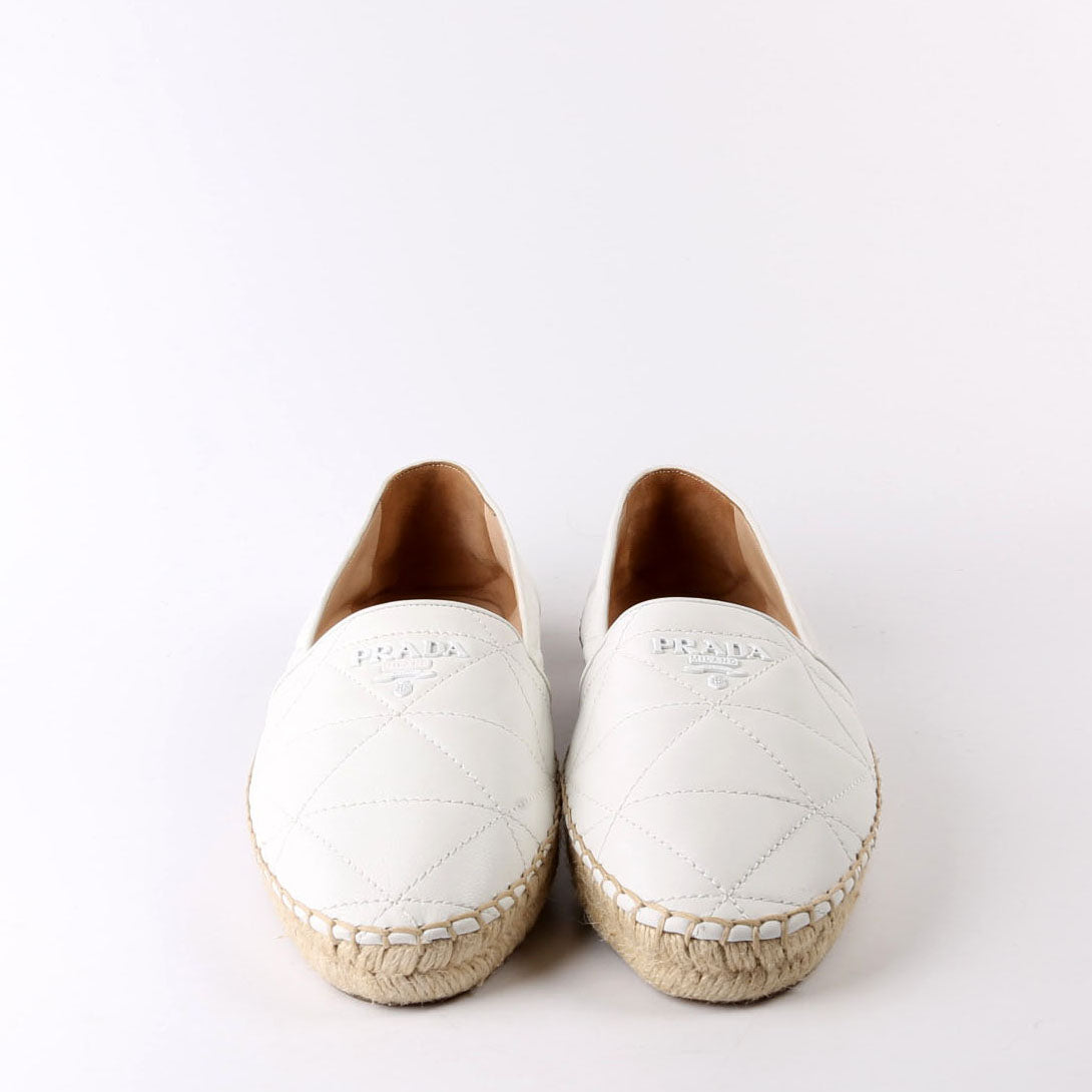 Triangle Quilted Leather Espadrilles Size 41