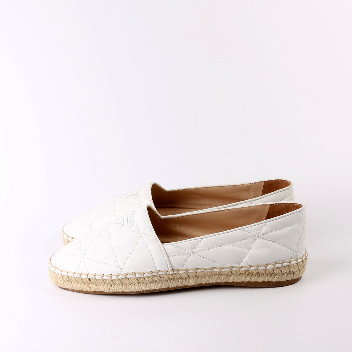 Triangle Quilted Leather Espadrilles Size 41