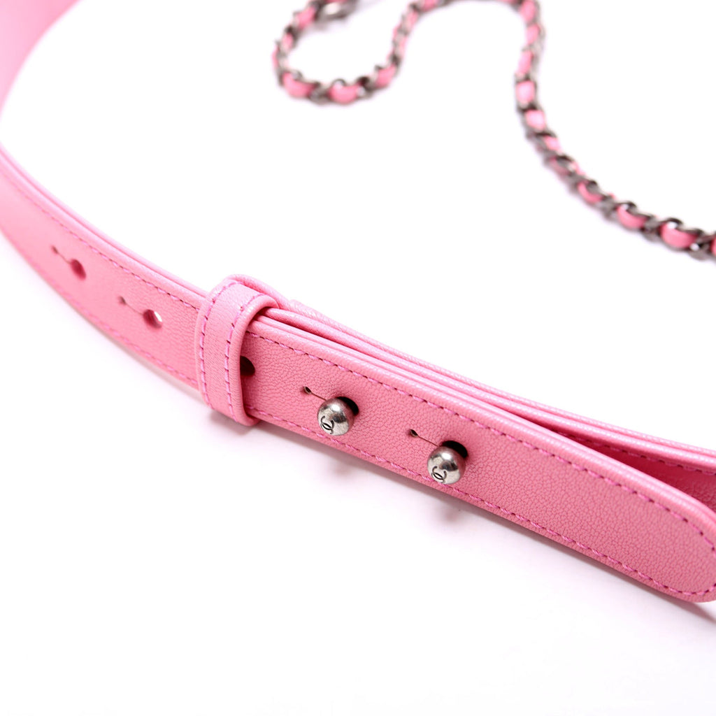 Double Carry Chain Waist Bag 21M Goatskin Pink