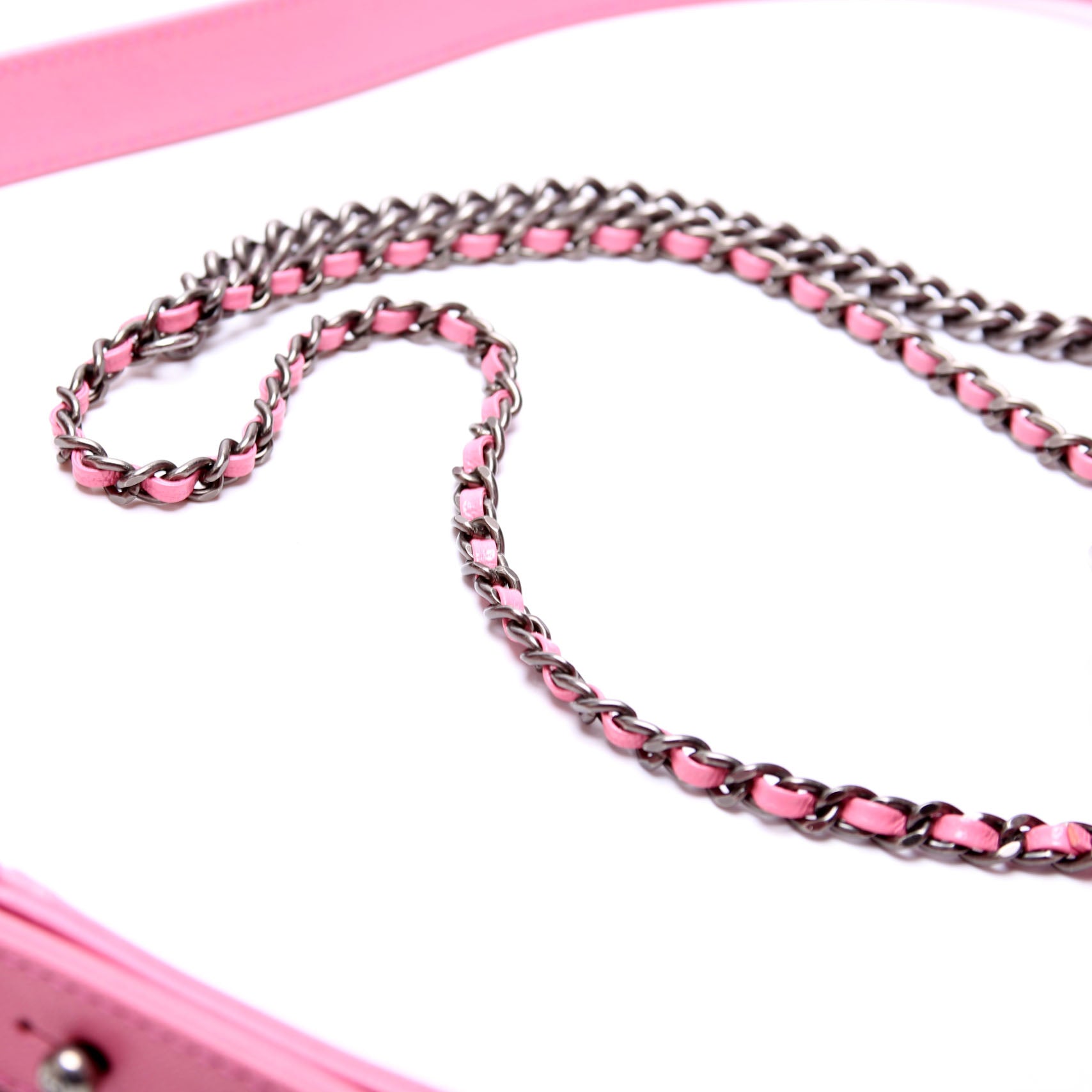 Double Carry Chain Waist Bag 21M Goatskin Pink