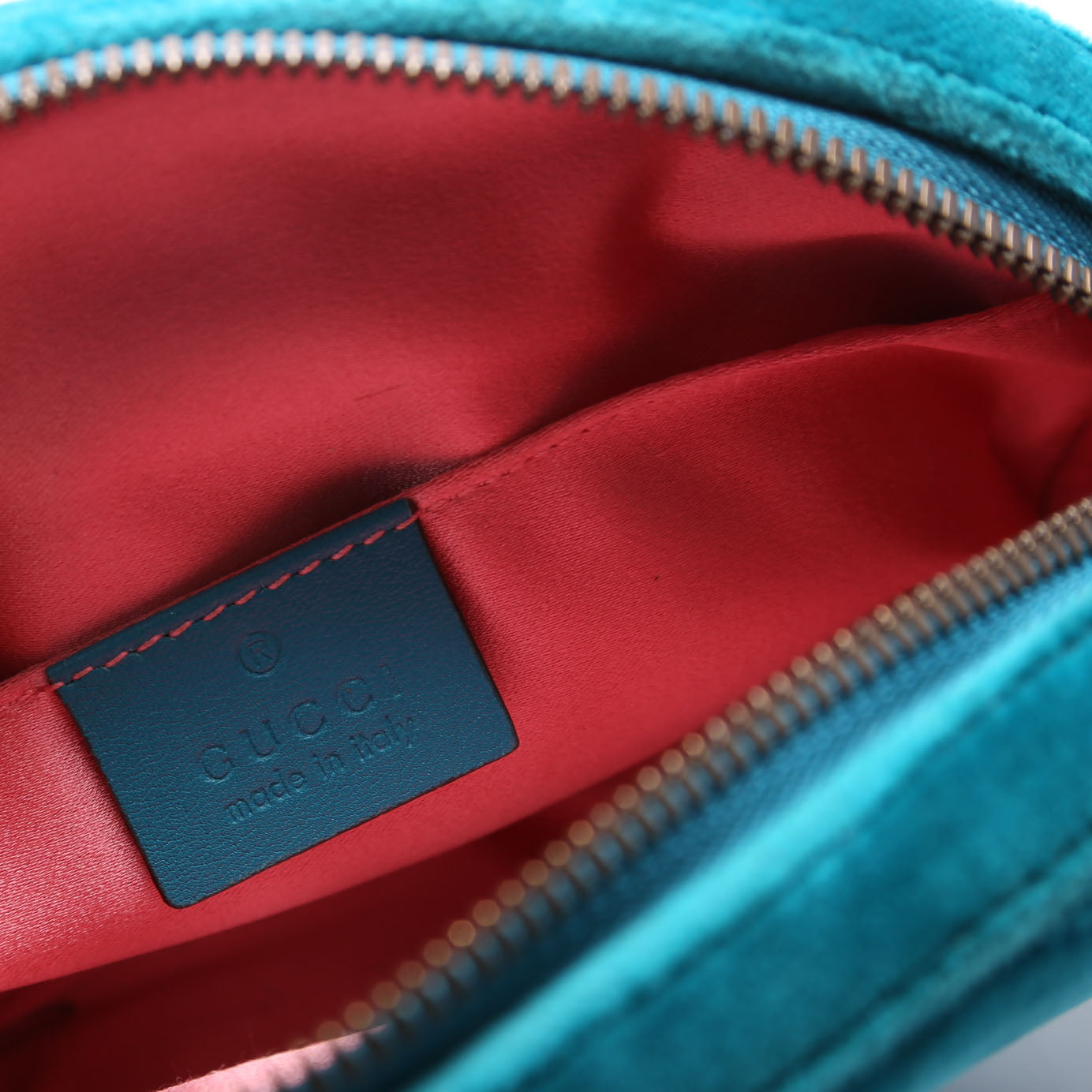 Gucci 476434 Marmont Velvet Belt Bag Teal
