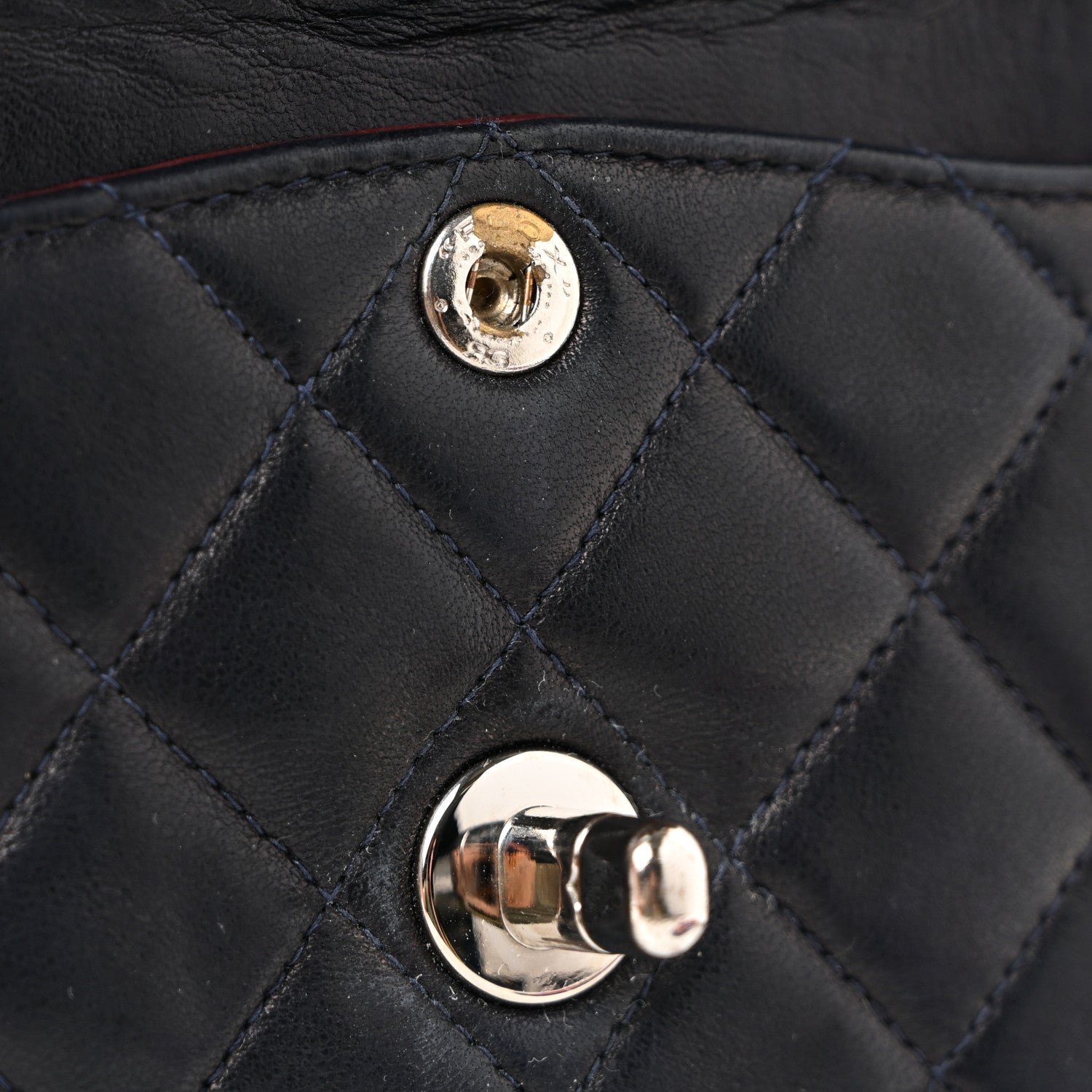 Chanel Lambskin Quilted Small Double Flap Navy