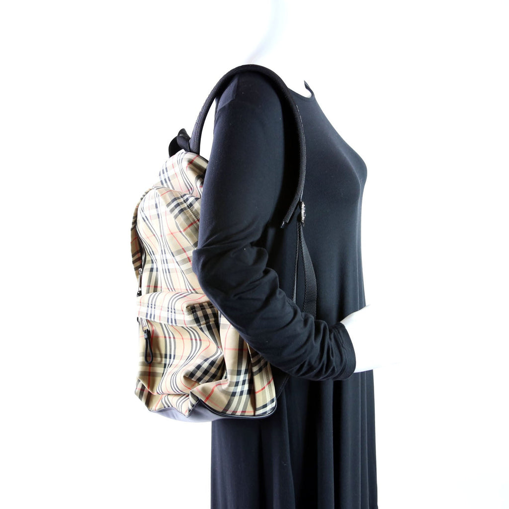 8016106 Archive Check Nylon Backpack