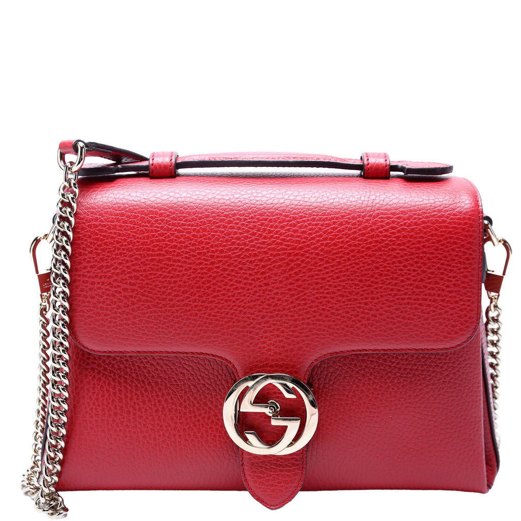 510302 Medium Interlocking Satchel Red