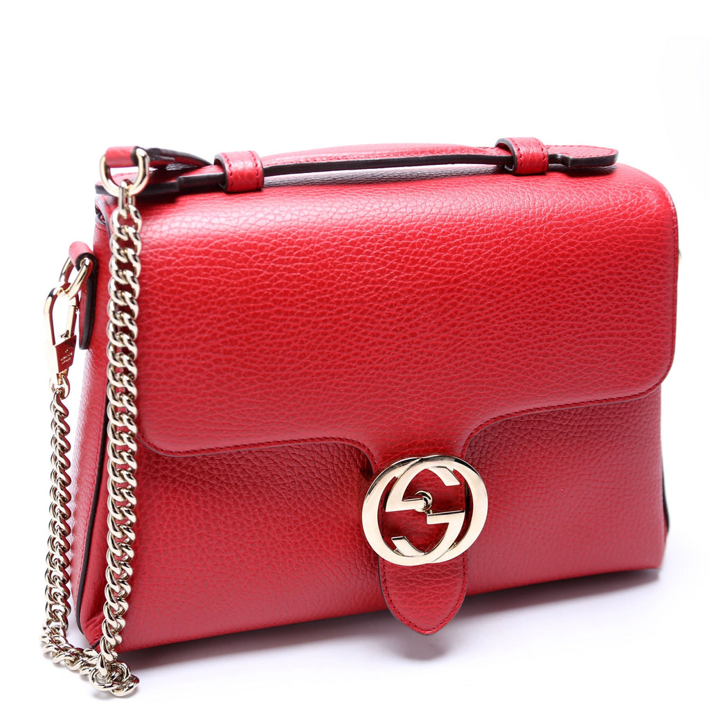 510302 Medium Interlocking Satchel Red