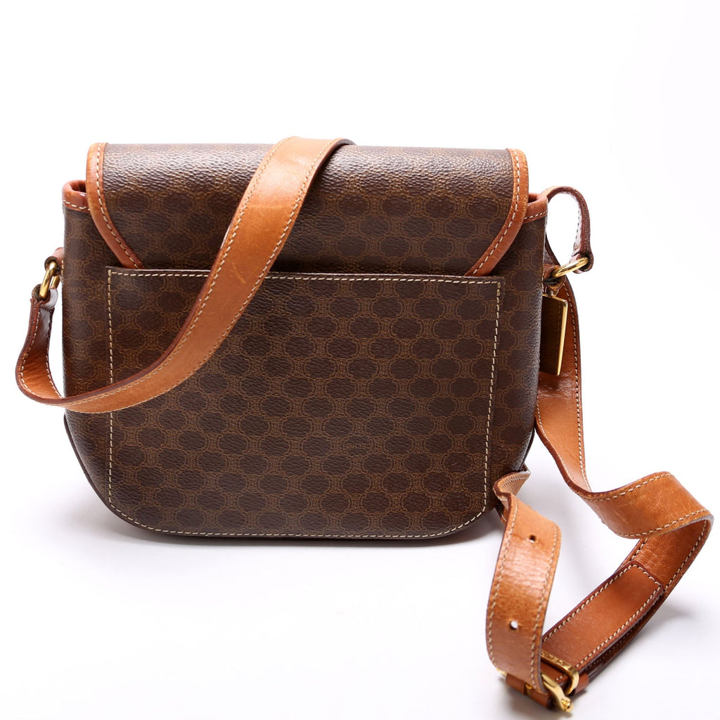 Macadam Canvas Flap Saddle Bag Vintage Brown