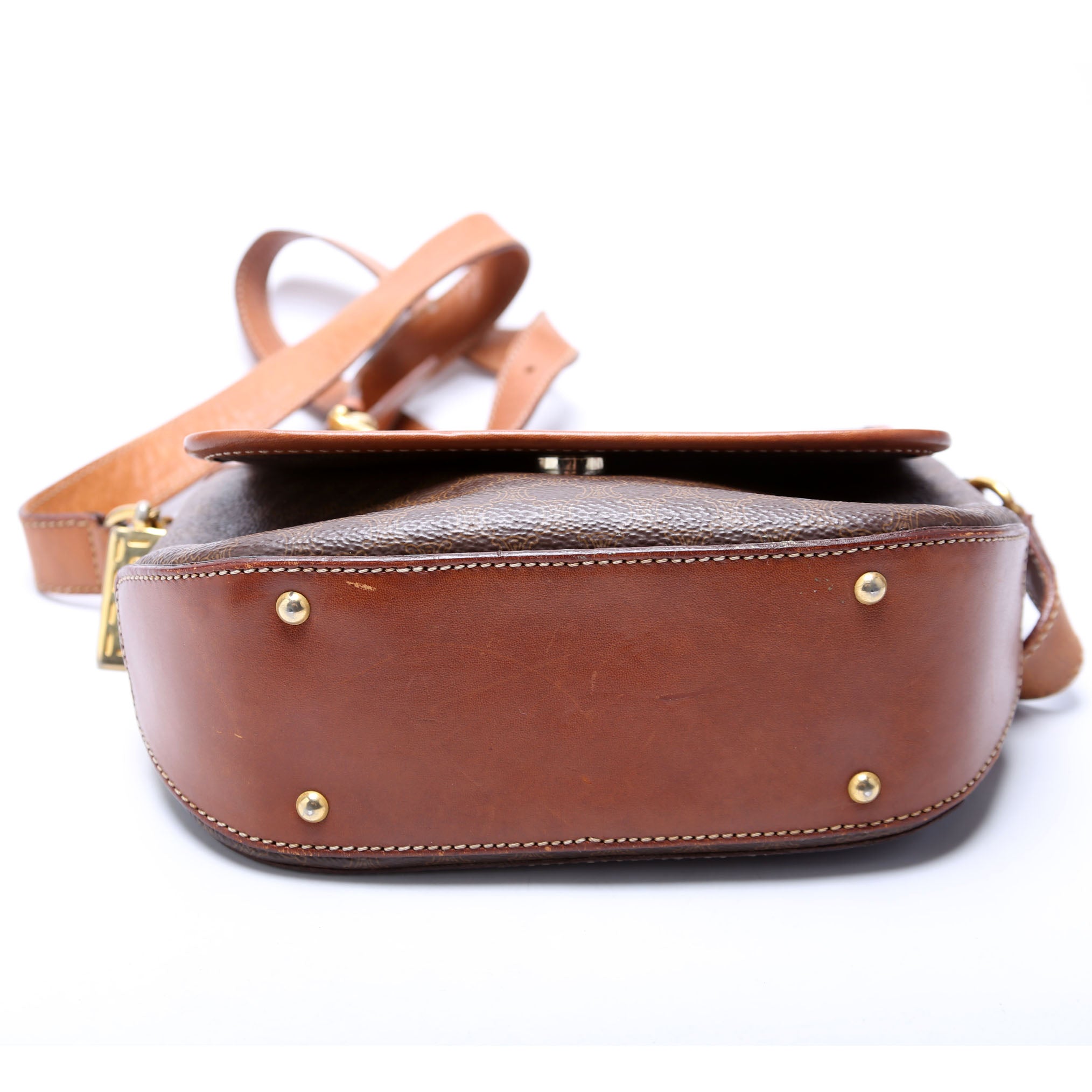 Macadam Canvas Flap Saddle Bag Vintage Brown