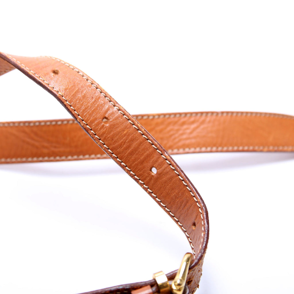 Macadam Canvas Flap Saddle Bag Vintage Brown