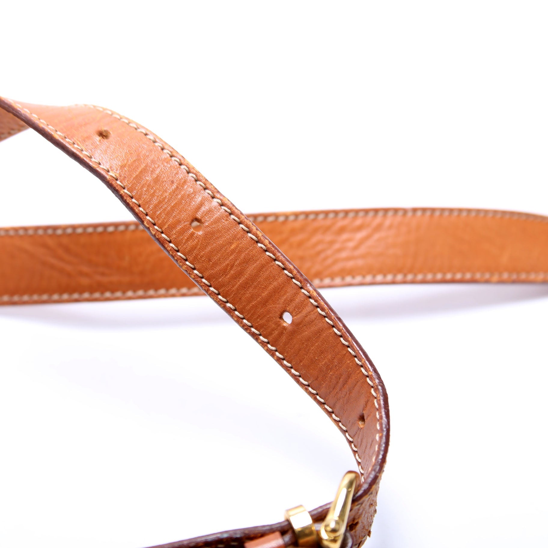 Macadam Canvas Flap Saddle Bag Vintage Brown