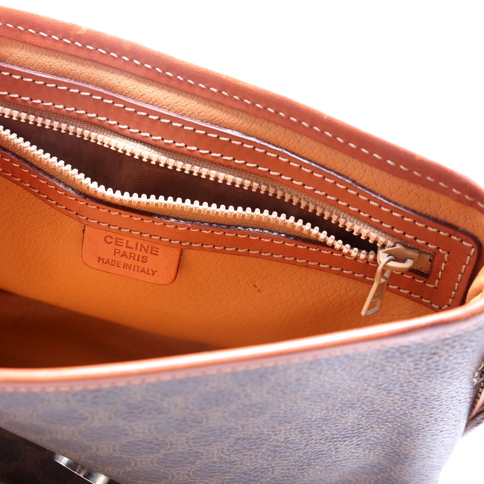 Macadam Canvas Flap Saddle Bag Vintage Brown