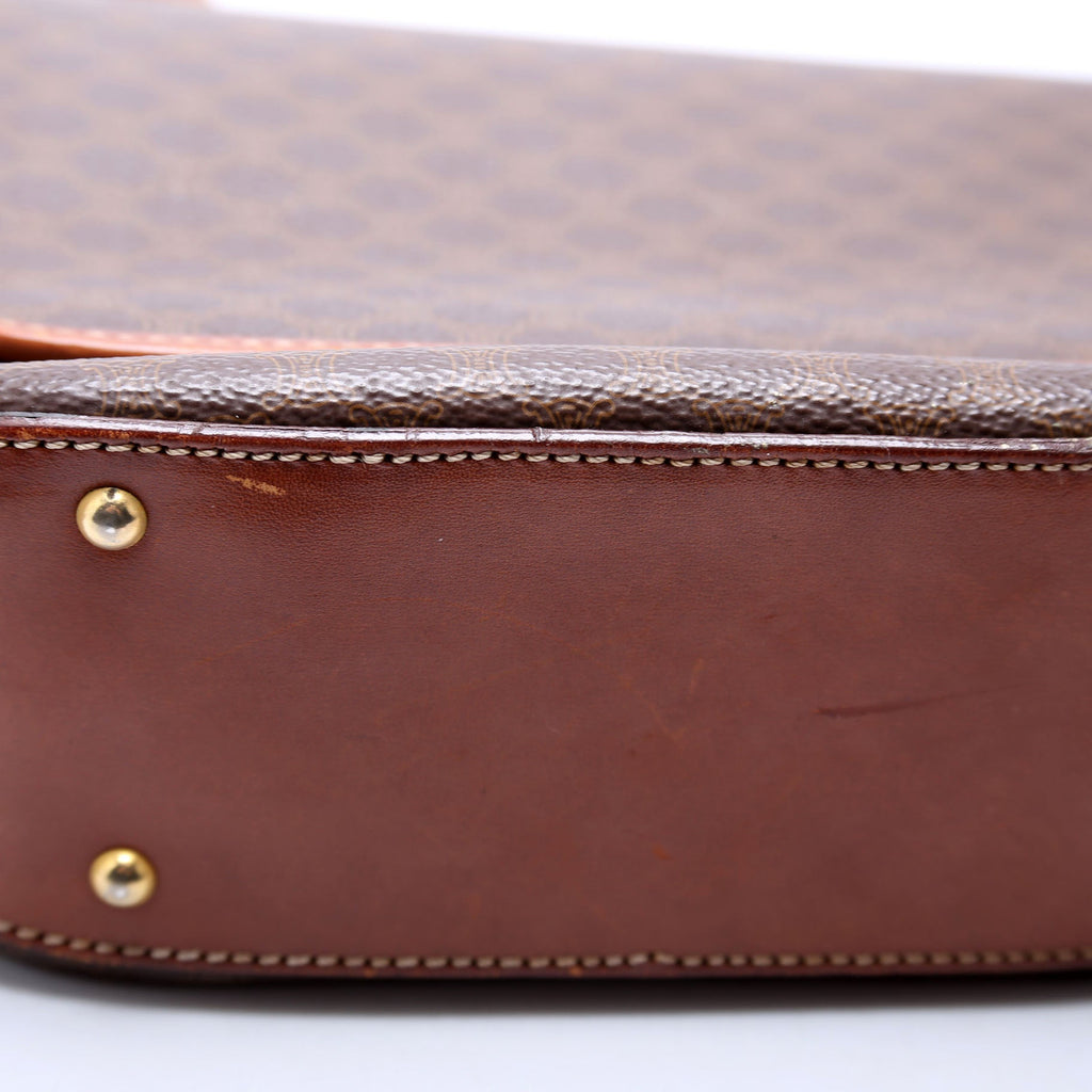 Macadam Canvas Flap Saddle Bag Vintage Brown