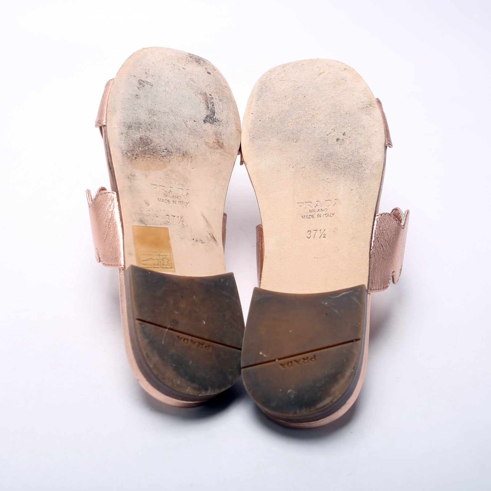 Scallop Metallic Flats Size 37.5 Rose Gold