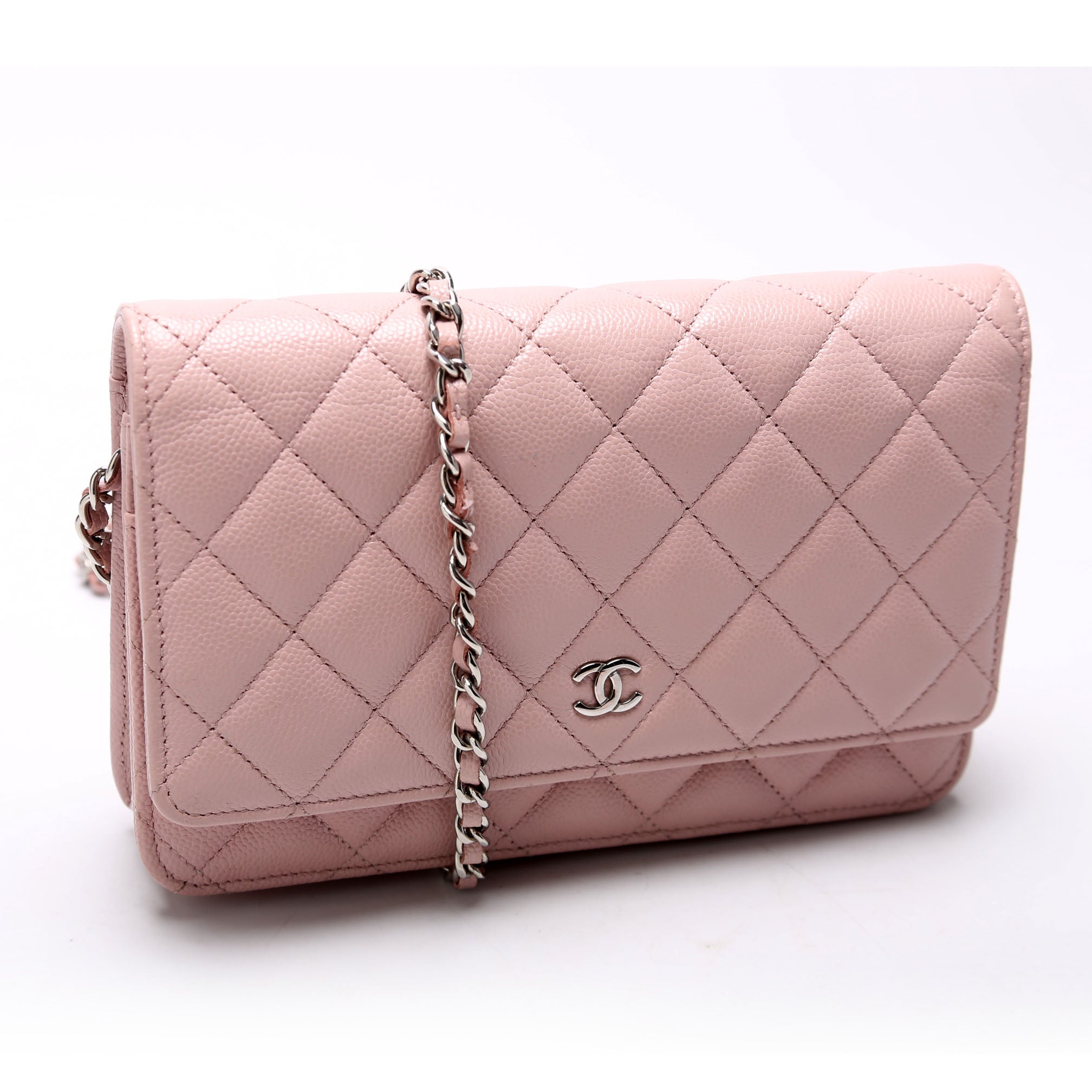 WOC Classic Quilted Caviar RFID Pink