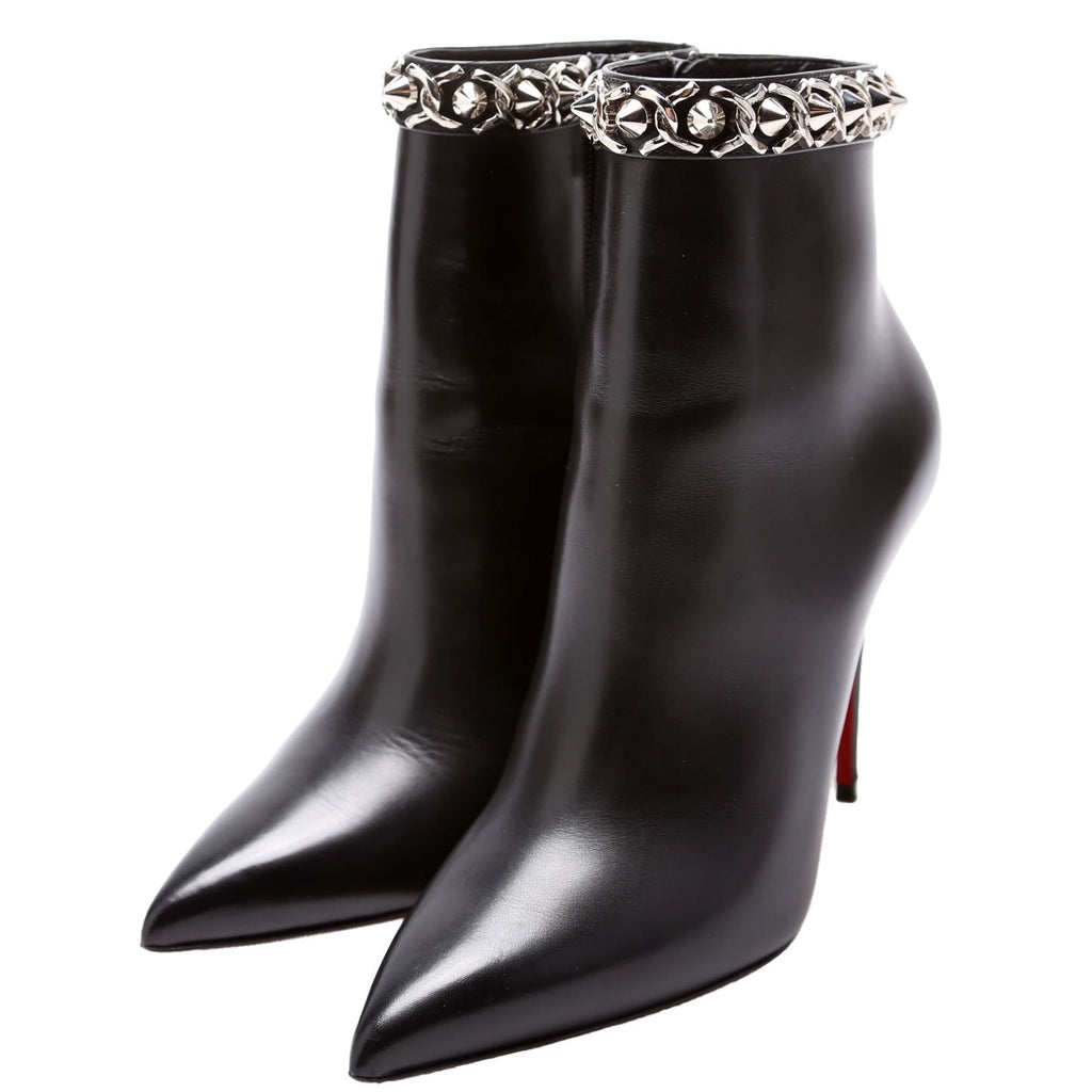 Booty Chain 100MM Ankle Boots Size 36.5 Black