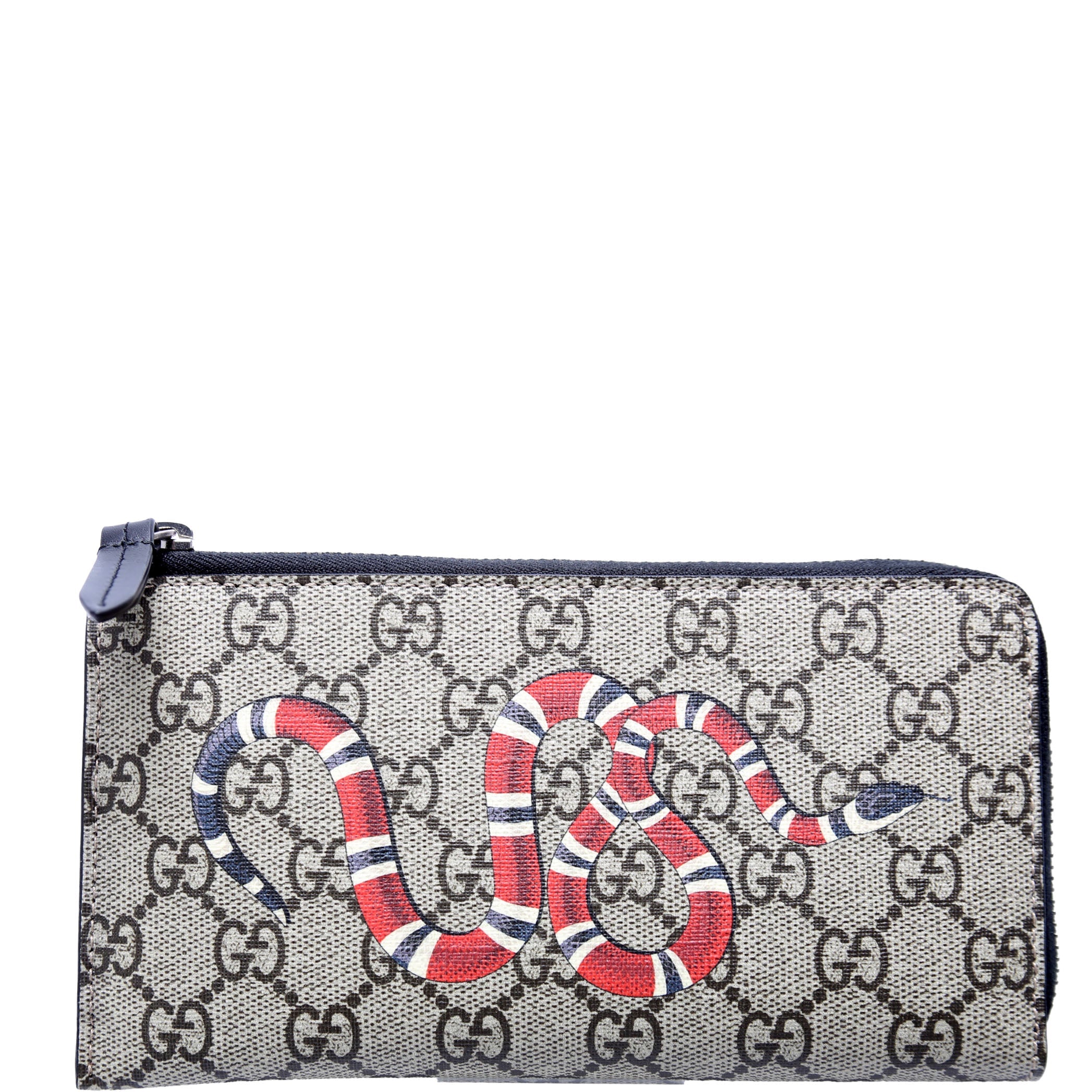 575364 GG Supreme Kingsnake L-Zip Wallet Black
