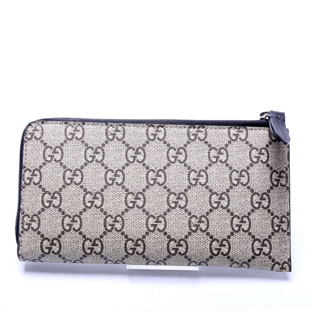 575364 GG Supreme Kingsnake L-Zip Wallet Black