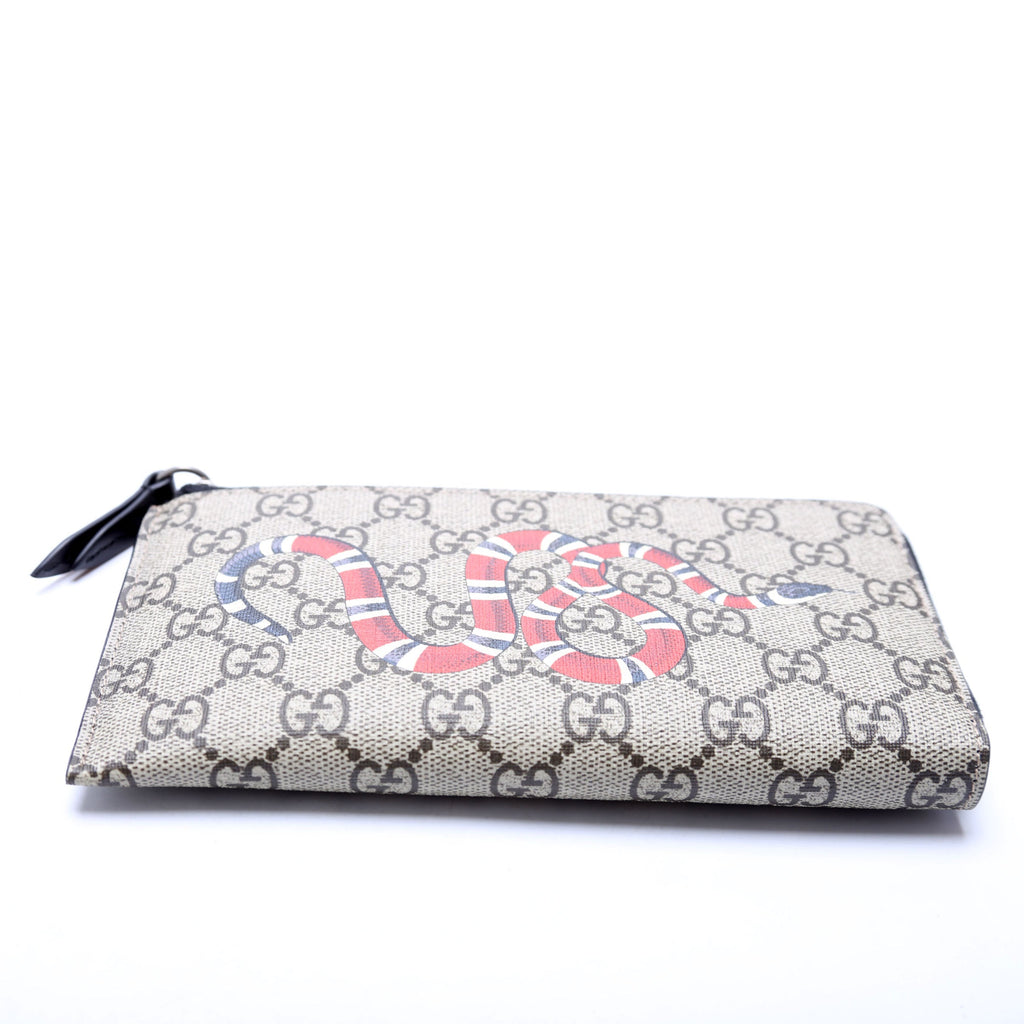 575364 GG Supreme Kingsnake L-Zip Wallet Black