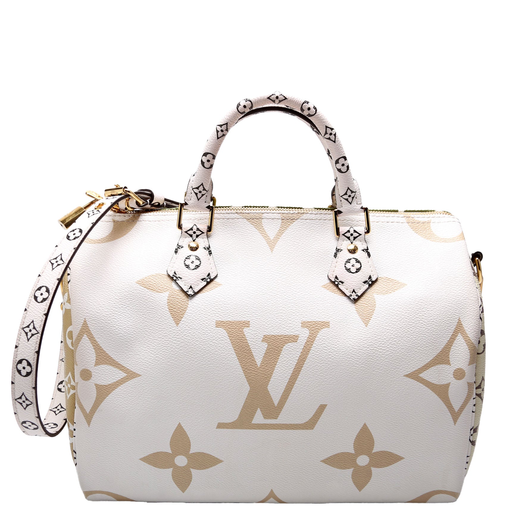 Speedy 30 Bandouliere Giant Monogram Green