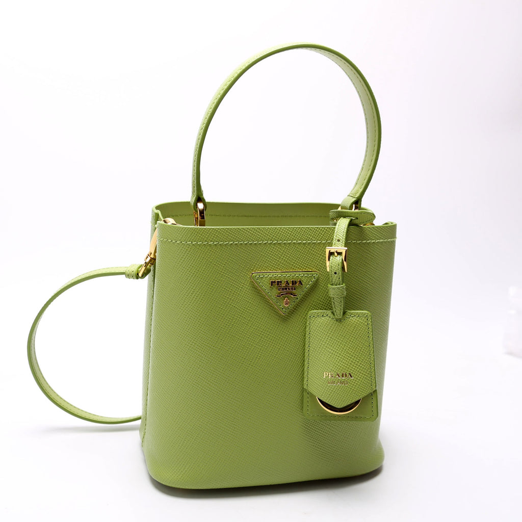 1BA217 Saffiano Cuir Small Panier Bag Green