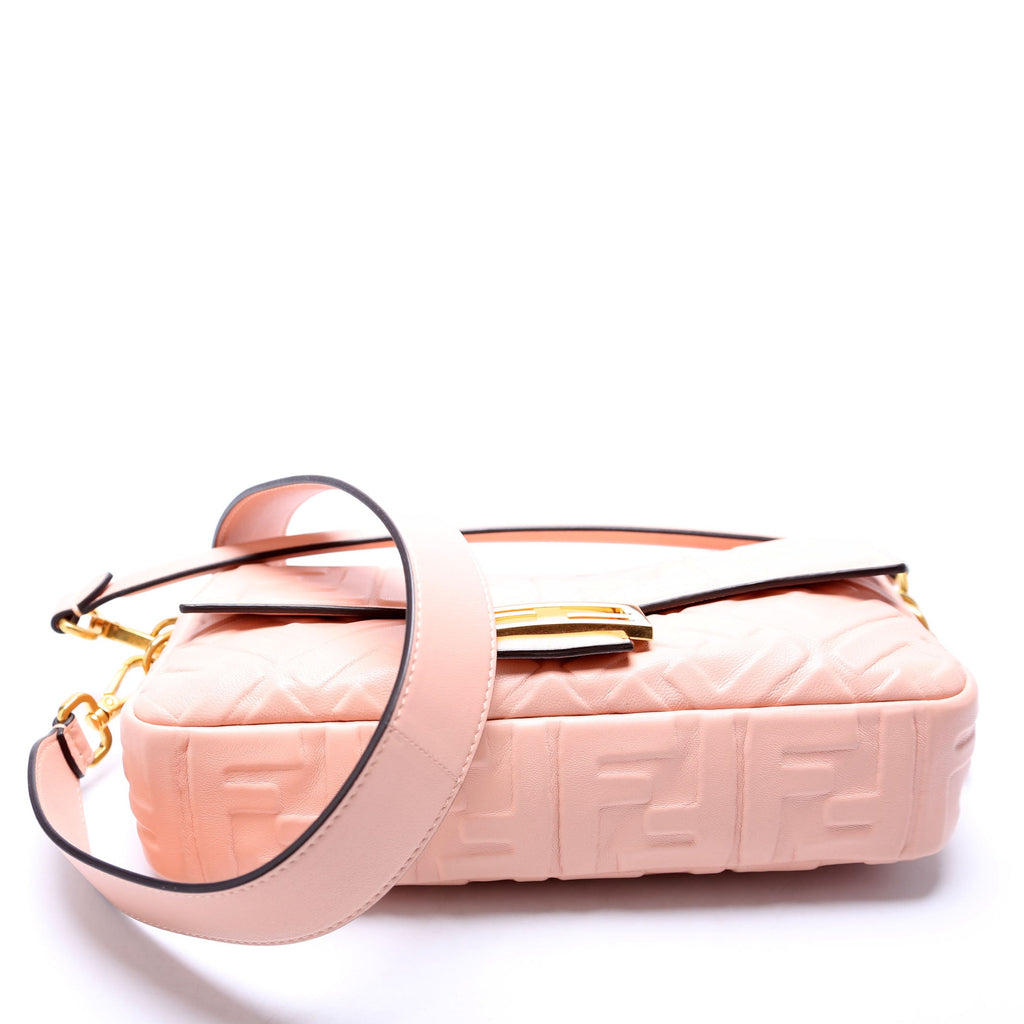 Fendi Baguette FF Embossed Nappa Pink