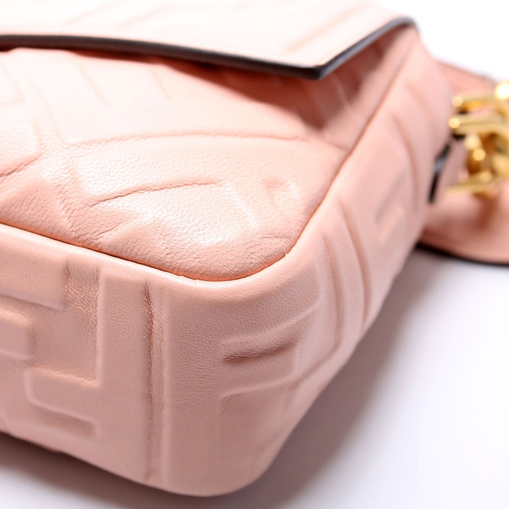 Fendi Baguette FF Embossed Nappa Pink
